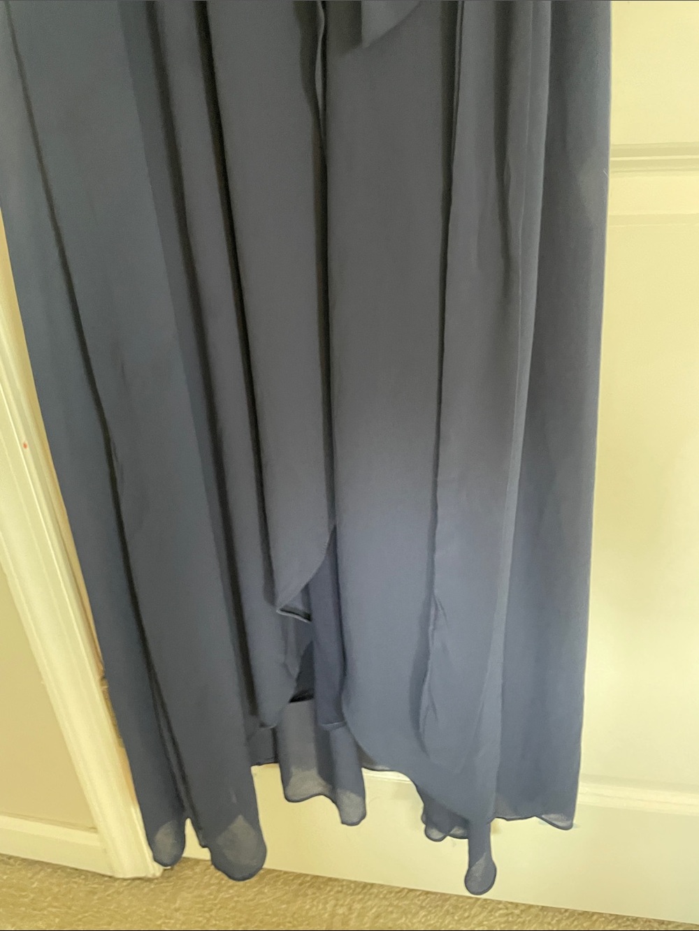 BalticBorn Navy Ruffle V-Neck Maxi Dress with Tie Waist sz XL - Picture 11 of 13